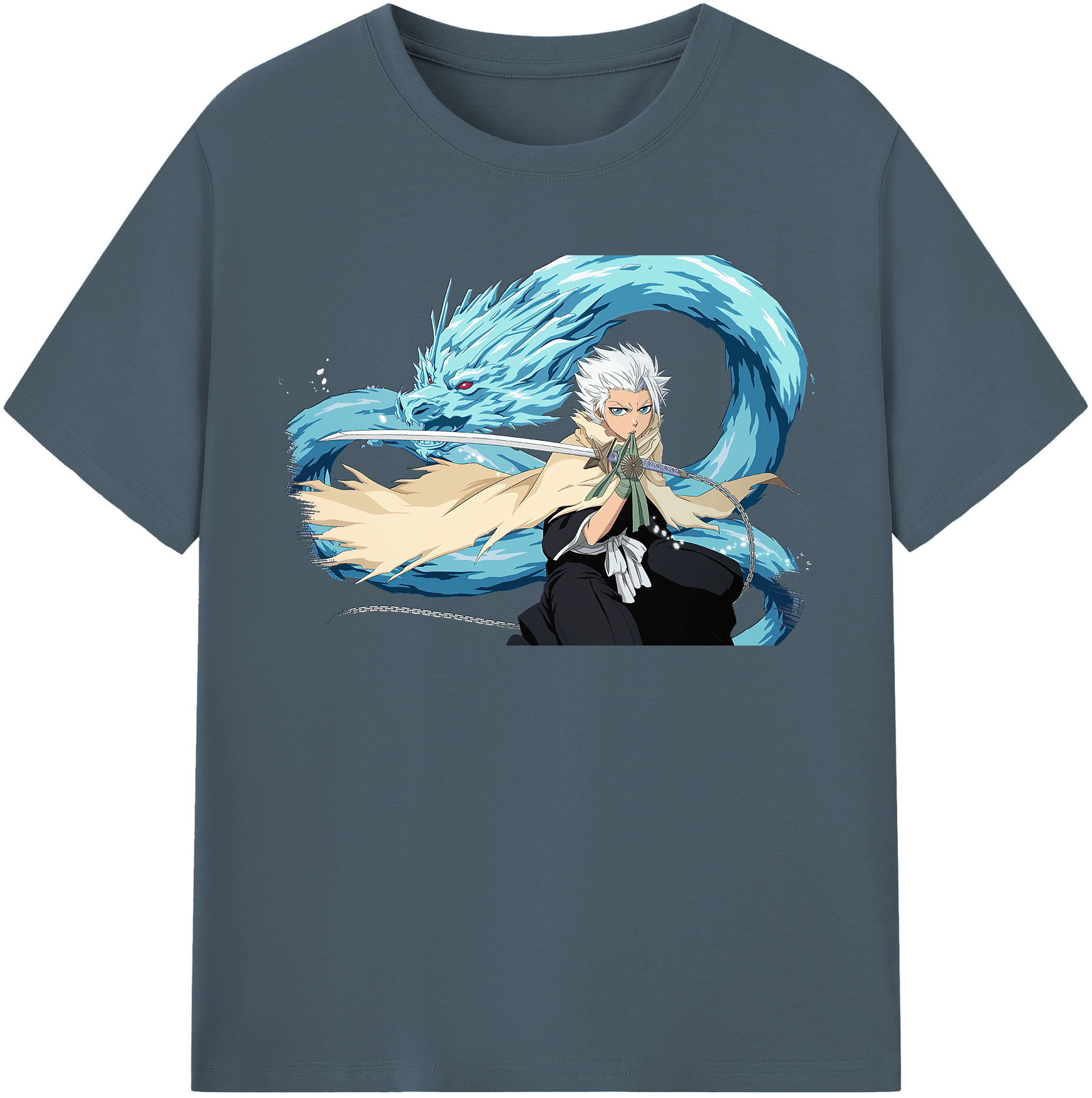 （画像用） ブリーチ 日番谷冬獅郎（ひつがや とうしろう） BLEACH Hitsugaya Toushirou 綿100％半袖Tシャツ（フロントプリント）